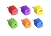 Зарядное устройство USB, 220В, куб, 6 цветов   931-226