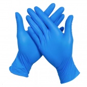 Перчатки латексные прочные синие М 25пар High Risk в коробке